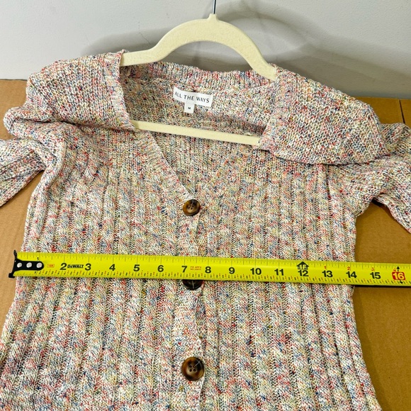 🍁 All The Ways Knit Speckled A-line Long Sleeve Mini Dress Medium Dusty Pink - Picture 9 of 12